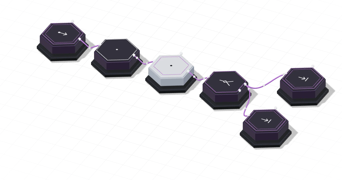 Payments & stateful flows: an isometric view of the six-node network described below